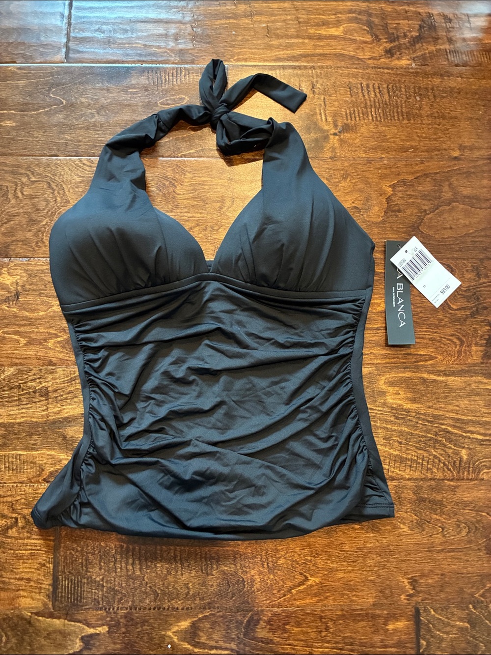 La Blanca Black Halter Tankini Top